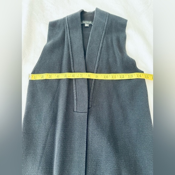 Ann Taylor Women's Black Open Front Long Sweater Vest Size XS - Picture 8 of 12